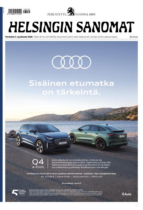 Helsingin Sanomat 3.9.2026