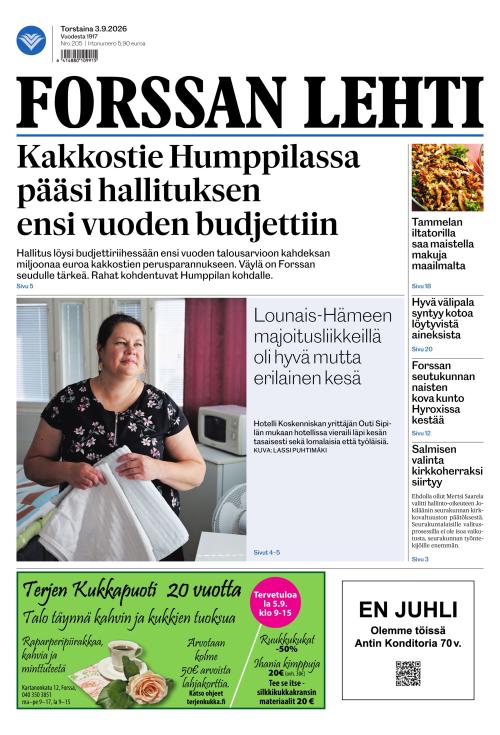 Forssan Lehti 3.9.2026