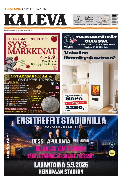 Kaleva 3.9.2026