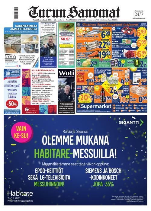 Turun Sanomat 3.9.2026