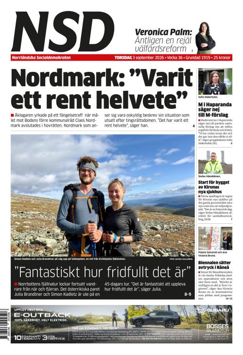 Norrländska Socialdemokraten 3.9.2026