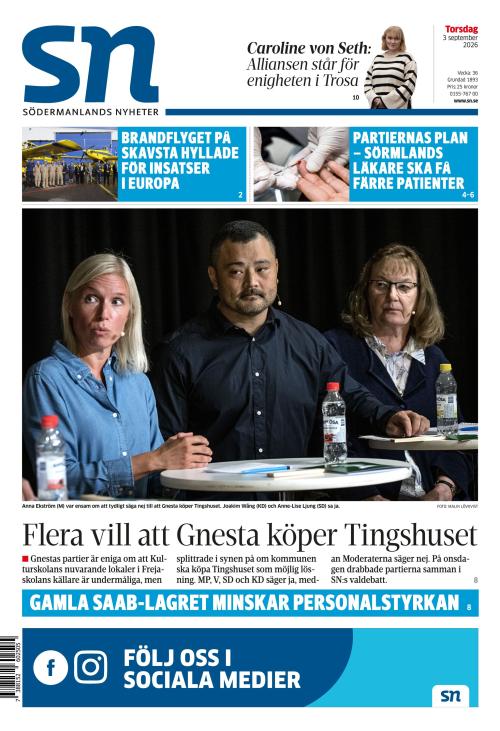 Södermanlands Nyheter 3.9.2026