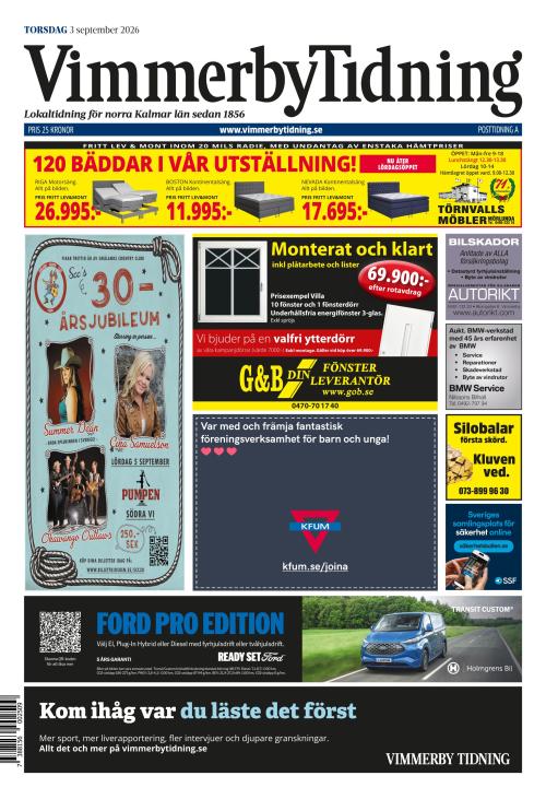 Vimmerby Tidning / Kinda-Posten 3.9.2026