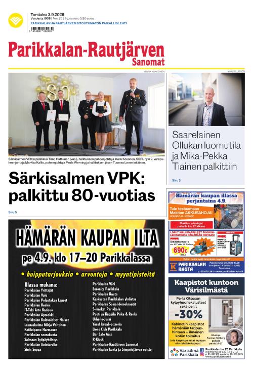 Parikkalan-Rautjärven Sanomat 3.9.2026