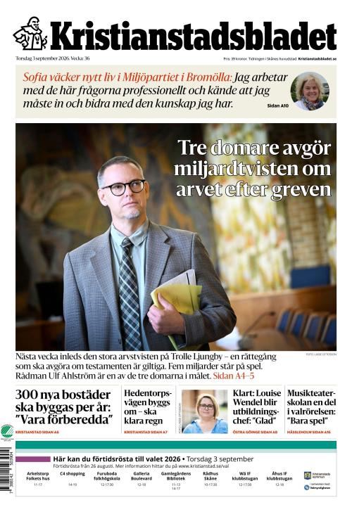 Kristianstadsbladet 3.9.2026