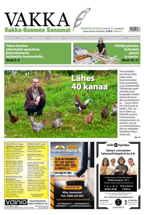 Vakka-Suomen Sanomat 4.9.2026