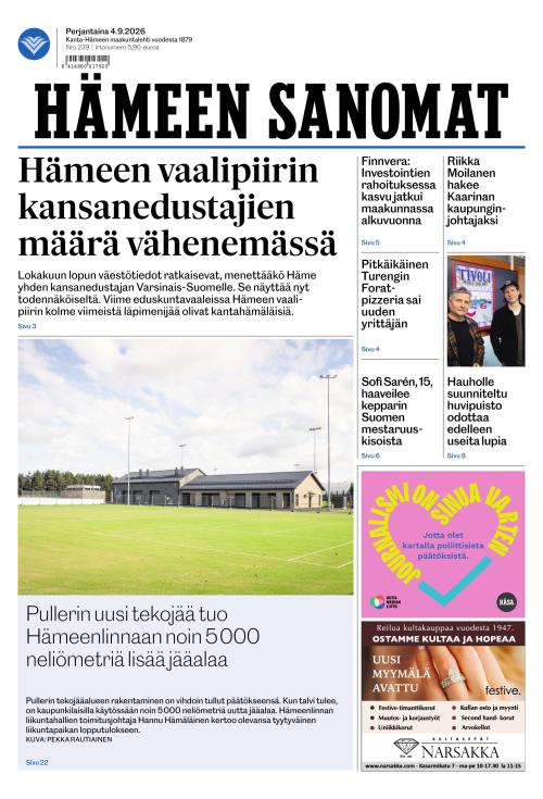 Hämeen Sanomat 4.9.2026