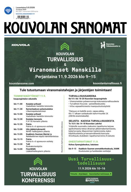 Kouvolan Sanomat 5.9.2026