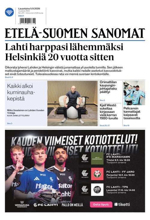Etelä-Suomen Sanomat 5.9.2026