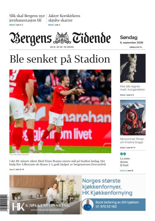 Bergens Tidende 6.9.2026