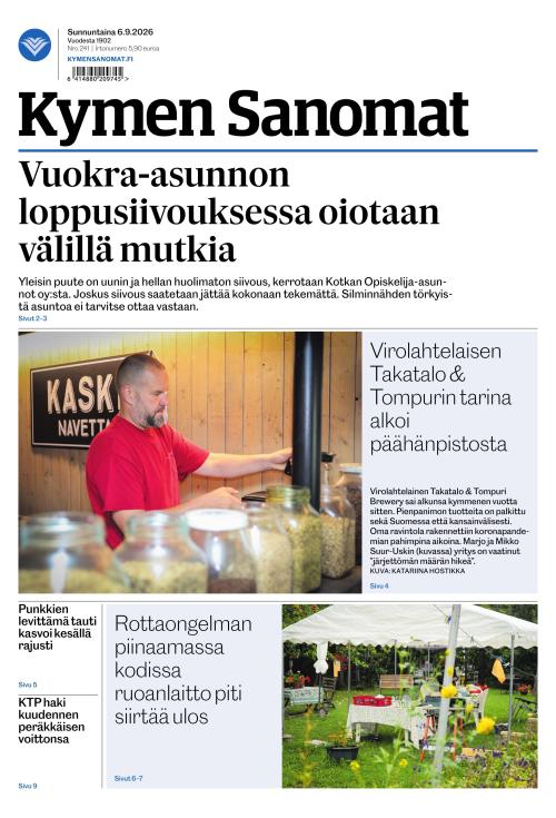 Kymen Sanomat 6.9.2026