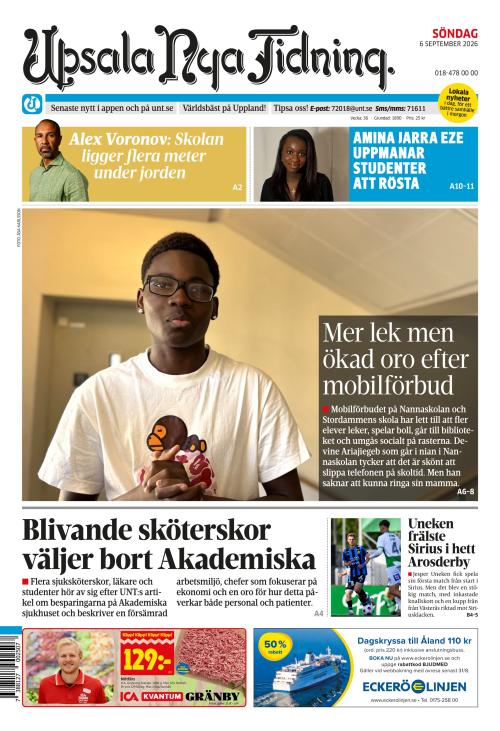 Upsala Nya Tidning 6.9.2026