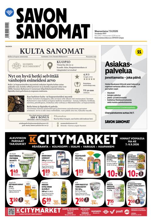 Savon Sanomat 7.9.2026