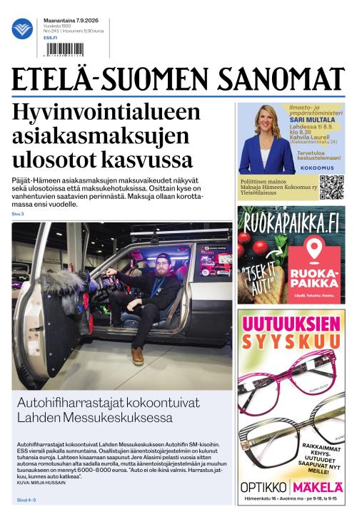 Etelä-Suomen Sanomat 7.9.2026