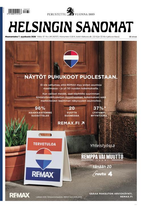 Helsingin Sanomat 7.9.2026