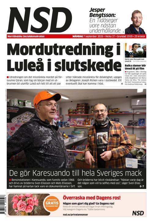 Norrländska Socialdemokraten 7.9.2026