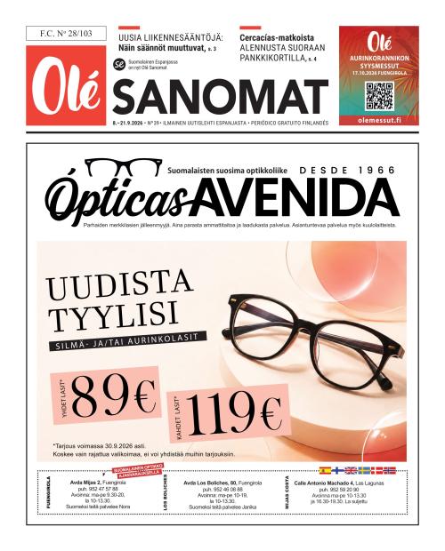 Olé Sanomat (Suomalainen Espanjassa-lehti) 39/2026