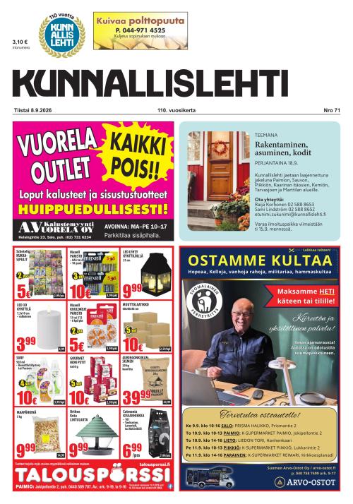 Kunnallislehti Paimio-Sauvo-Kaarina 8.9.2026