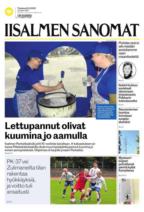 Iisalmen Sanomat 8.9.2026