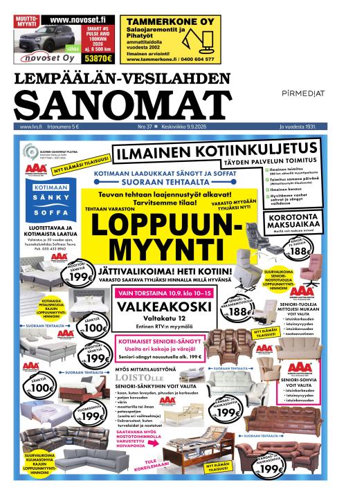 Lempäälän-Vesilahden Sanomat 9.9.2026