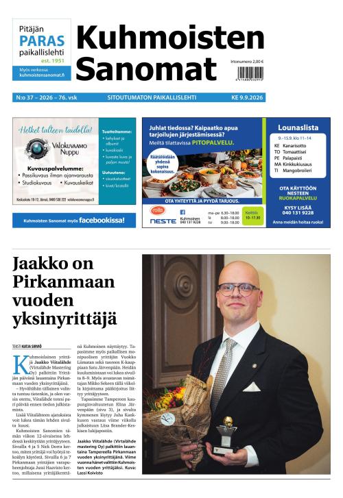 Kuhmoisten Sanomat 37/2026