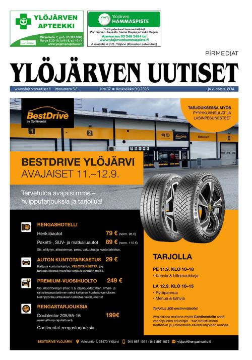 Ylöjärven Uutiset 9.9.2026