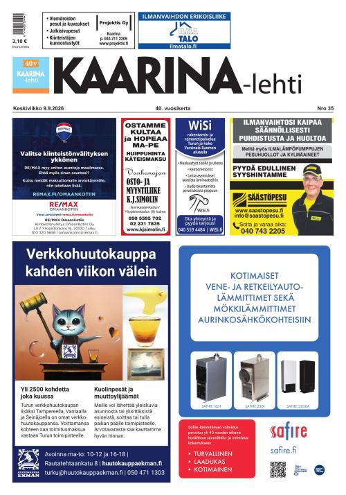 Kaarina-lehti 9.9.2026