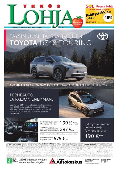 Kaupunkilehti Ykkös-Lohja 37/2026