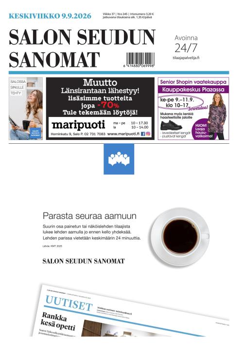 Salon Seudun Sanomat 9.9.2026