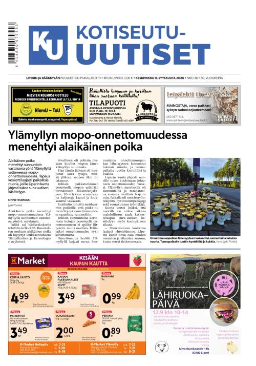 Kotiseutu-uutiset 9.9.2026