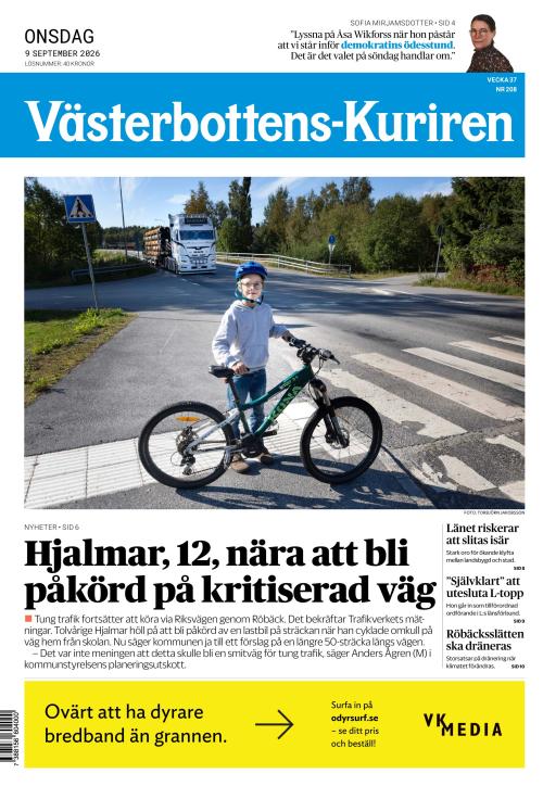 Västerbottens-Kuriren 9.9.2026