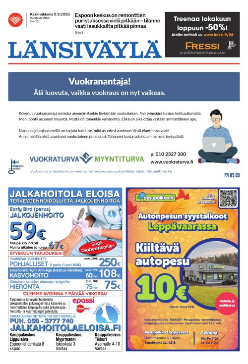 Länsiväylä 9.9.2026