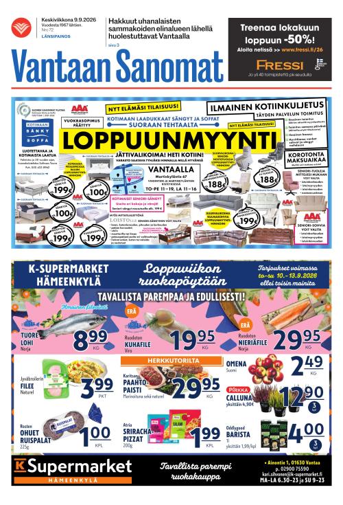 Vantaan Sanomat (Länsi) 9.9.2026
