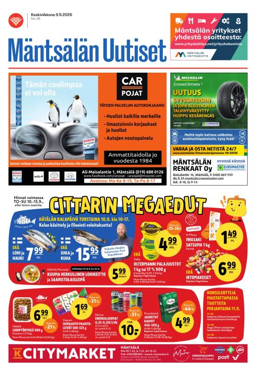 Mäntsälän Uutiset 9.9.2026