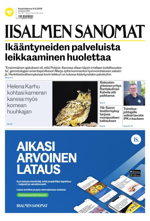 Iisalmen Sanomat 9.9.2026