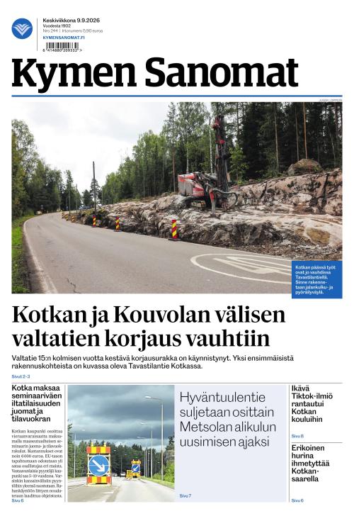 Kymen Sanomat 9.9.2026