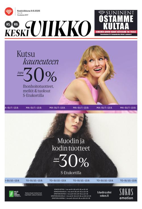 KS Keskiviikko (Kouvolan Sanomat ja Kymen Sanomat -liitteet) 9.9.2026