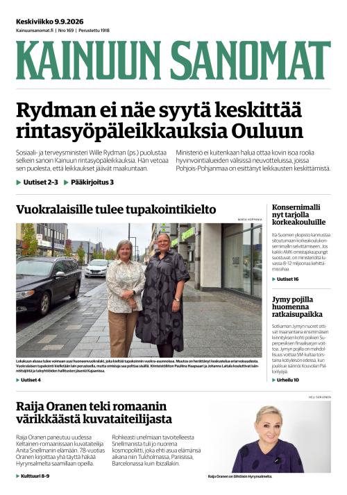 Kainuun Sanomat 9.9.2026