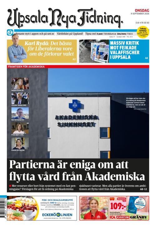 Upsala Nya Tidning 9.9.2026