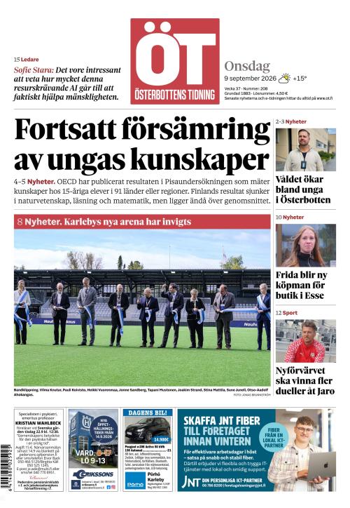 Österbottens Tidning 9.9.2026