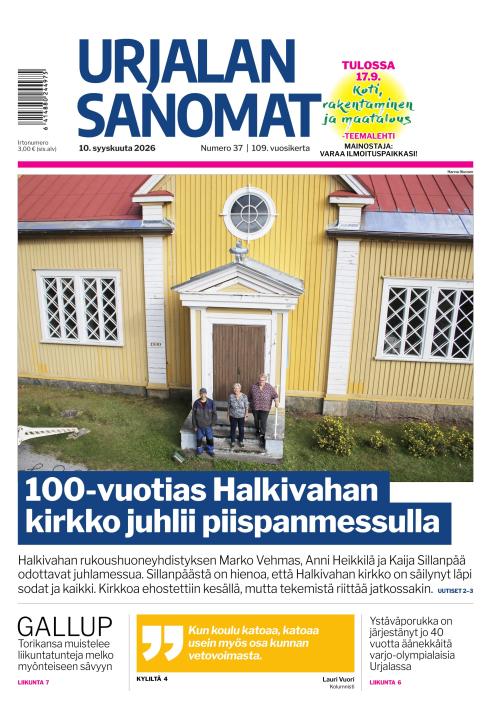 Urjalan Sanomat 10.9.2026