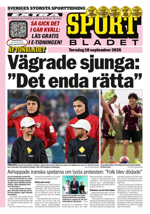 Aftonbladet Sportbladet 10.9.2026