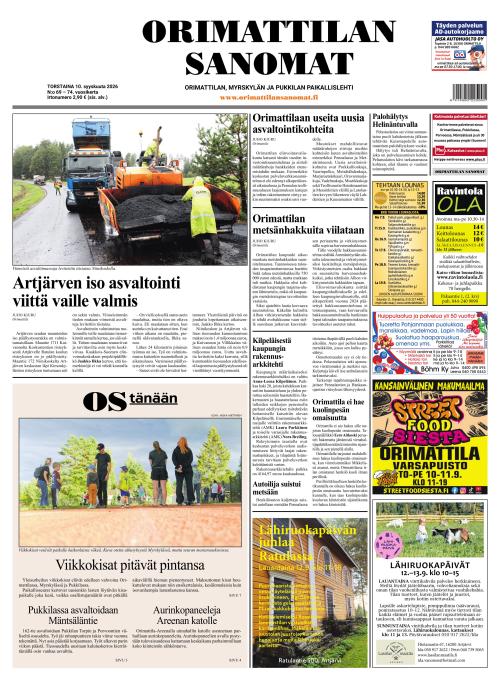 Orimattilan Sanomat 10.9.2026