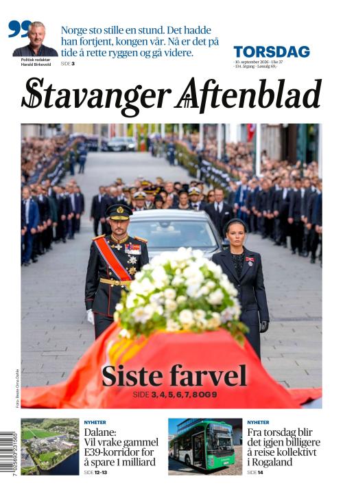 Stavanger Aftenblad 10.9.2026