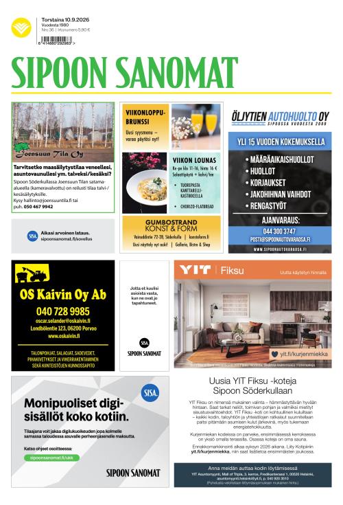 Sipoon Sanomat 10.9.2026