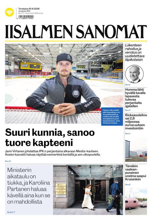 Iisalmen Sanomat 10.9.2026