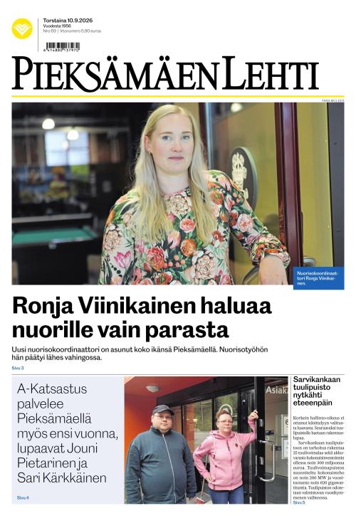 Pieksämäen lehti 10.9.2026