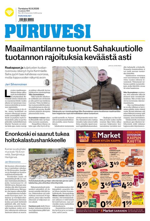 Puruvesi-lehti 10.9.2026