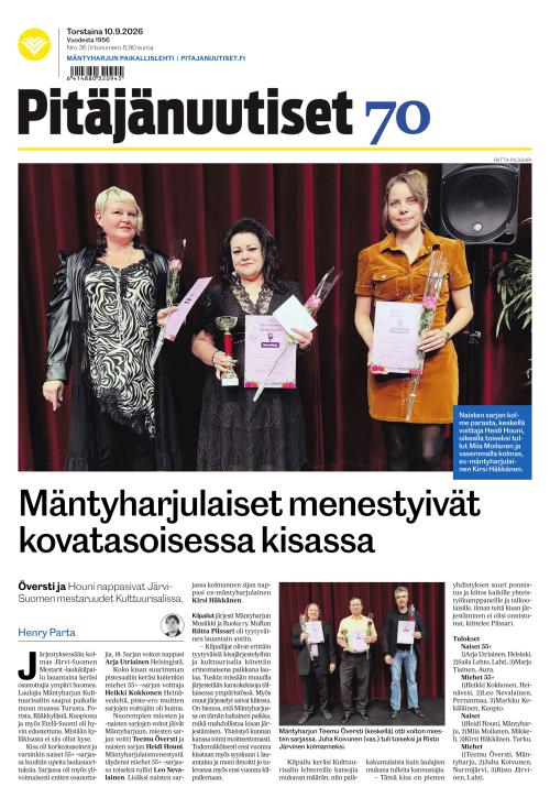 Pitäjänuutiset 10.9.2026