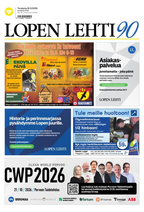 Lopen Lehti 10.9.2026